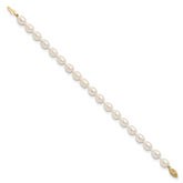 14k 7-8mm White Rice Freshwater Cultured Pearl Bracelet